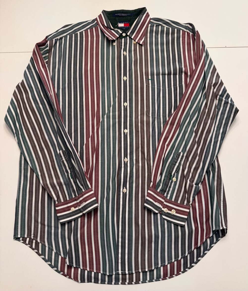 Vintage Tommy Hilfiger Striped Button Down Shirt Size Large